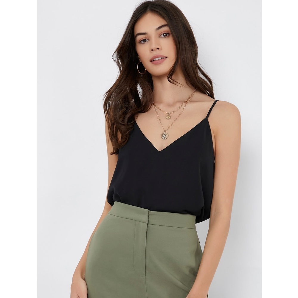 Black V-Neck Camisole Top